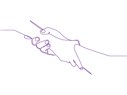 Compassion fatigue / caregiver stress line drawing