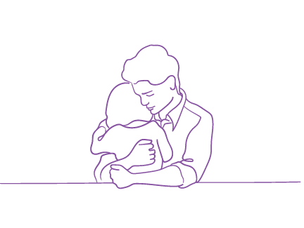 Parenting support line drawing