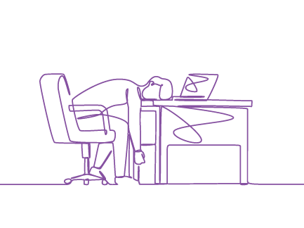 Stress & overwhelm line drawing